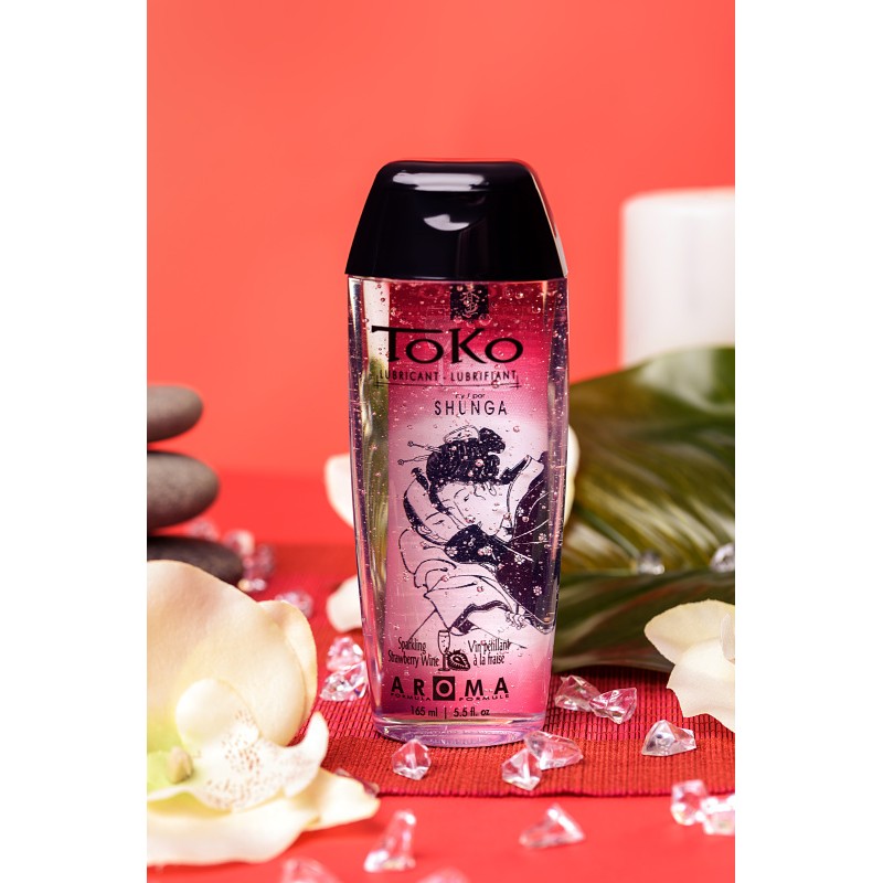 Лубрикант Shunga Toko Aroma на водной основе, клубника и шампанское, 165 мл.