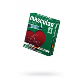 Презервативы Masculan Classic 4, 3 шт. Увеличенного размера (XXL) розового цвета