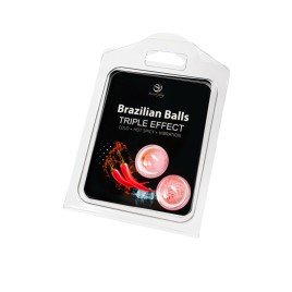 Массажное масло SECRET PLAY BRAZILIAN BALLS, тройной эффект, 2 х 4 гр