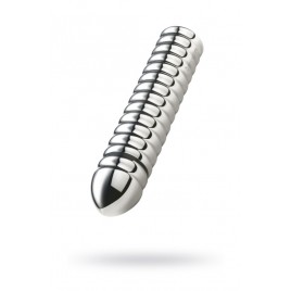 Электростимулятор фаллоимитатор Mystim Groovey George, хирургическая сталь, серебряный, 20 см