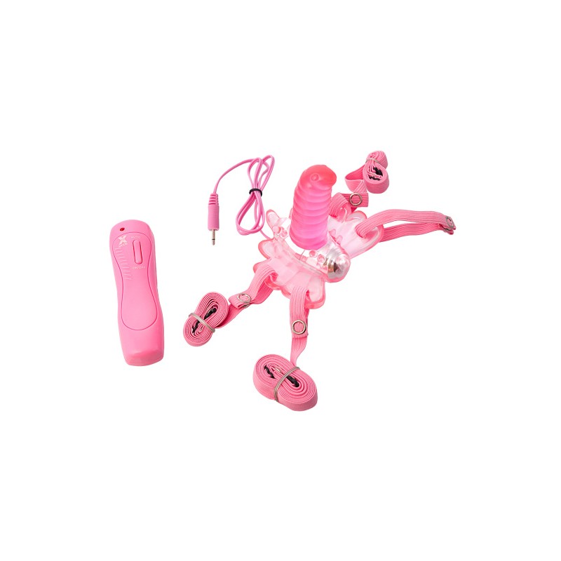 Вибробабочка TOYFA, PVC, розовый, 6,5 см