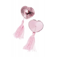 Пэстис Erolanta Cora в форме сердец с кисточками однотонные розовые