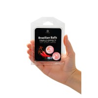 Массажное масло SECRET PLAY BRAZILIAN BALLS, тройной эффект, 2 х 4 гр