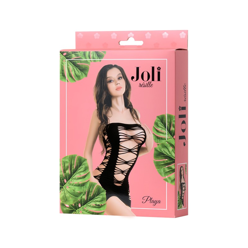 Платье-сетка Joli Playa, черная, L/XL