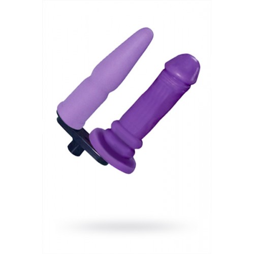Сменная двойная насадка для секс машин Diva, фаллос, TPR, фиолетовая, 16 см