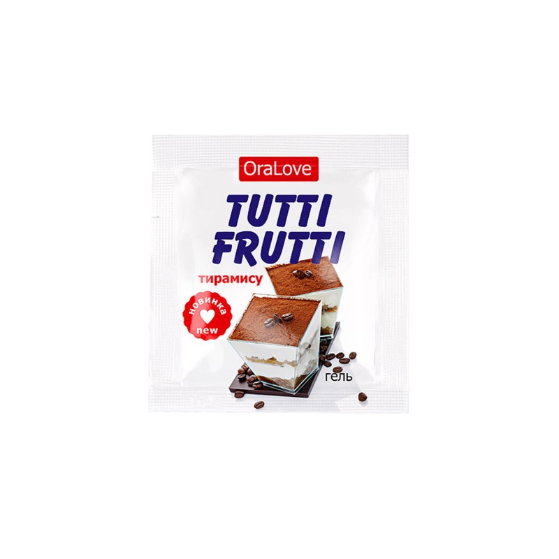 Съедобная гель-смазка TUTTI-FRUTTI для орального секса со вкусом тирамису 4г по 20 шт в упаковке