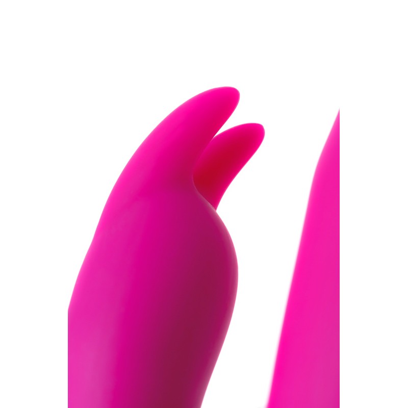 Вибратор с клиторальным стимулятором JOS LOLY, с гибкой головкой, силикон, розовый, 21,6 см