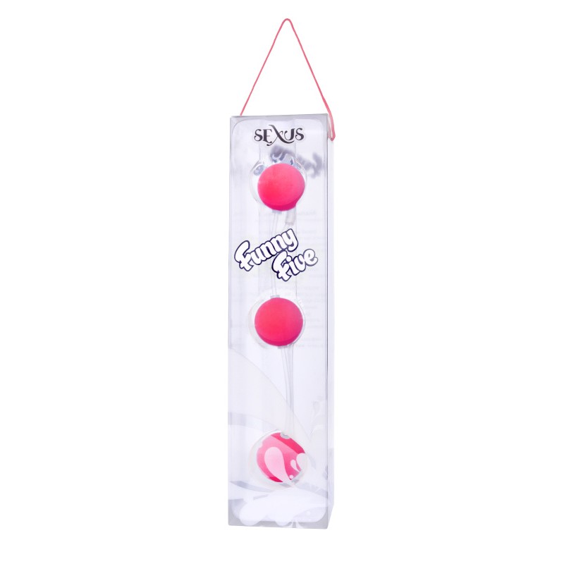 Анальные шарики Sexus Funny Five, ABS пластик, розовые, 19,5 см