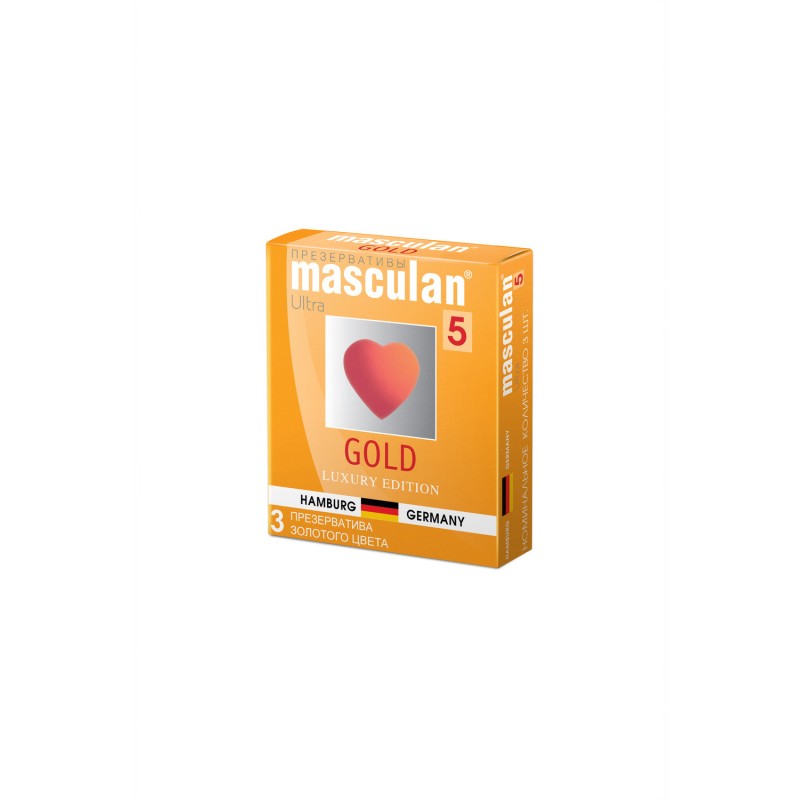 Презервативы Masculan 5 Ultra , 3шт Золотого цвета (Аромат ваниль)