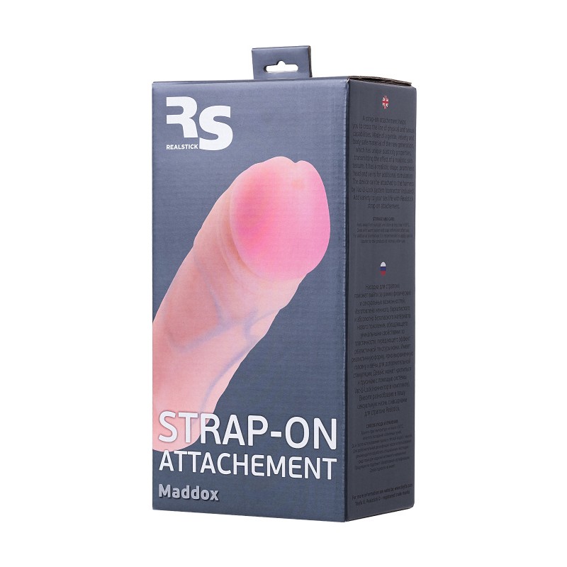 Насадка для страпона RealStick Strap-On Maddox, TPR, телесный, 15,4 см