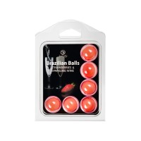 Массажное масло SECRET PLAY BRAZILIAN BALLS, клубника и шампанское, 6 х 4 гр