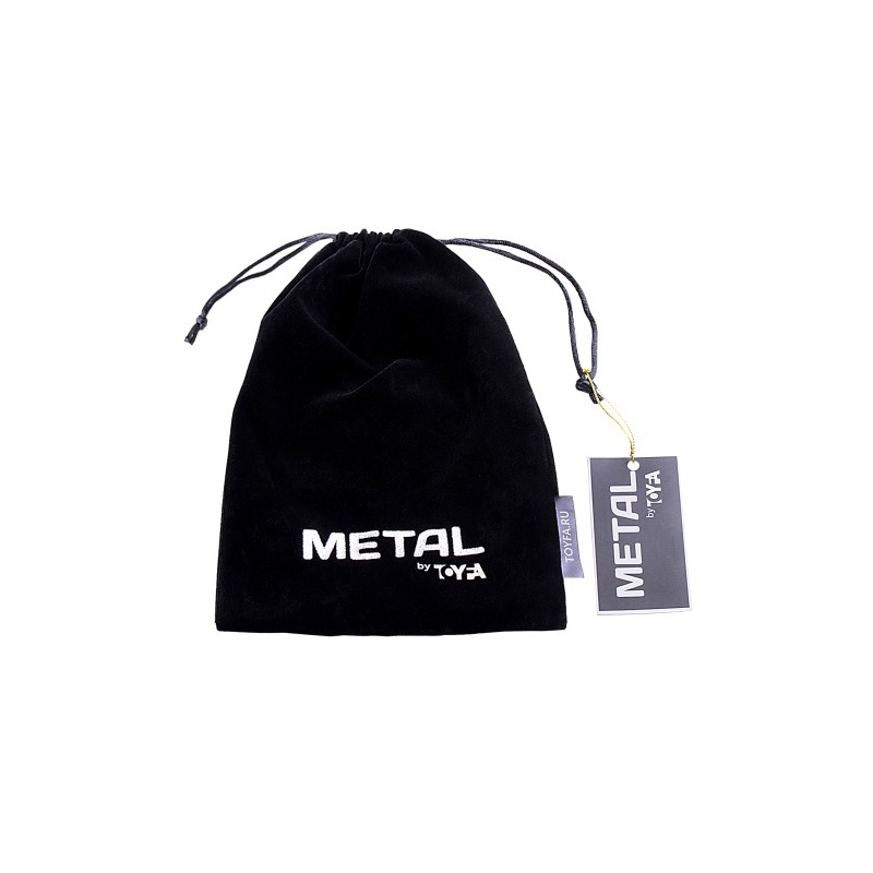 Анальная втулка TOYFA Metal, маленькая, металл+искусственный мех, серебристая, с черным хвостиком, 4