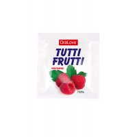 Съедобная гель-смазка TUTTI-FRUTTI для орального секса со вкусом малины ,4гр по 20 шт в упаковке