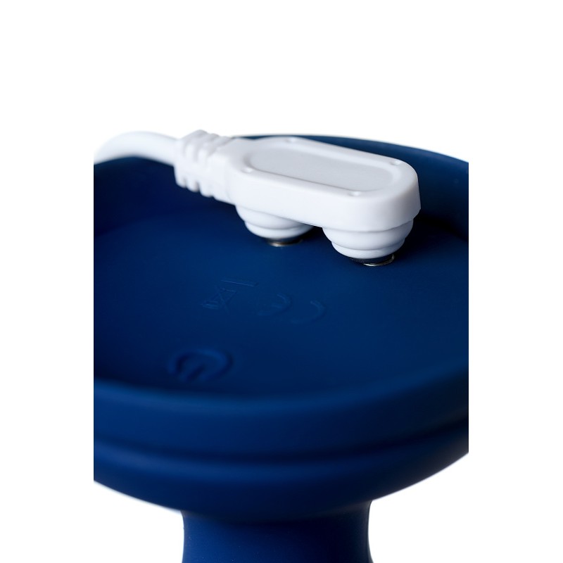 Анальная вибровтулка O'Play Wave с пультом ДУ, силикон, синий, 15,5 см.
