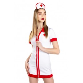 Костюм «Медсестра», Impirante, платье, головной убор, бело-красный, 44-46