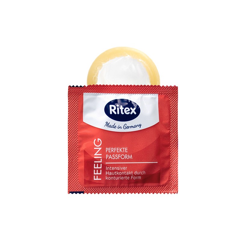 Презервативы Ritex, feeling, анатомичные, латекс, накопитель, 18,5 см, 5,3 см, 8 шт.