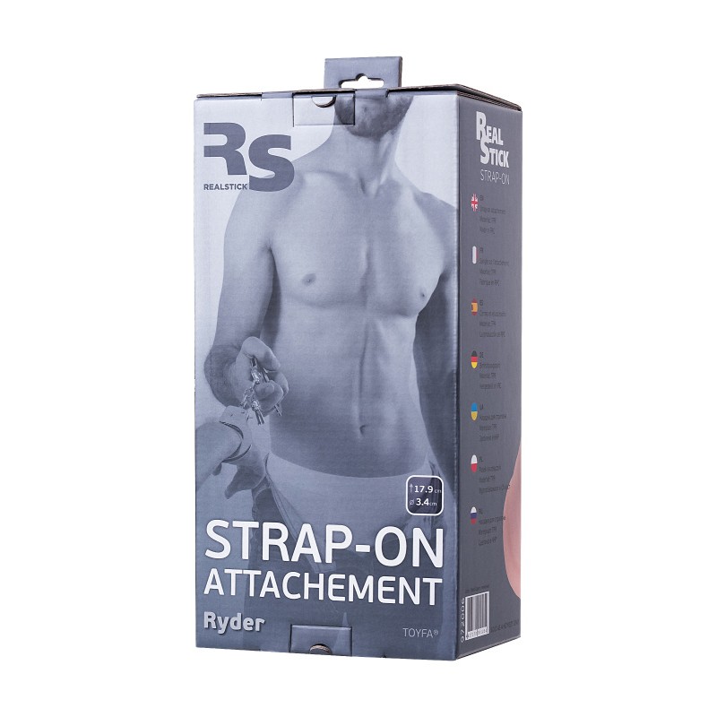 Насадка для страпона RealStick Strap-On Ryder, TPR, телесный, 17,9 см