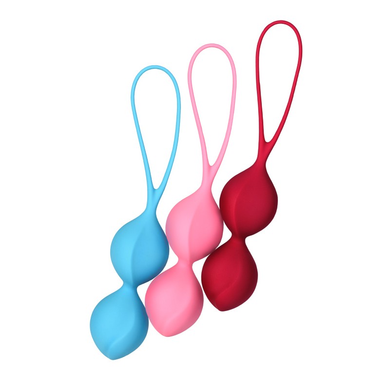 Набор вагинальных шариков Satisfyer  Balls C03 Double, Силикон, Ассорти, Ø 3  см