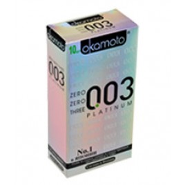 Презервативы «Окамото» 0.03, platinum, ультратонкие, 18 см, 5,2 см, 10 шт.