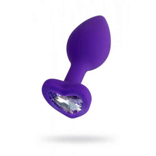 Анальная втулка ToDo by Toyfa Diamond Heart, силикон, фиолетовая, 7 см, Ø 2 см, 18 г