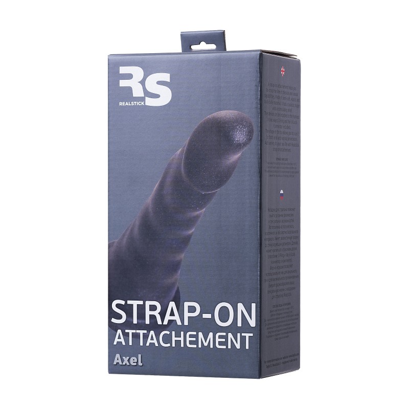 Насадка для страпона RealStick Strap-On Axel, PVC, чёрный, 17,5 см