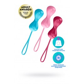 Набор вагинальных шариков Satisfyer Balls C02 Double, силикон, ассорти, Ø 3,2 см.