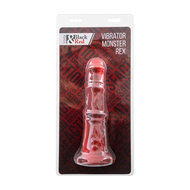 Вибратор Black&Red by TOYFA Monster Rex, силикон, красно-черный, 24,5 см