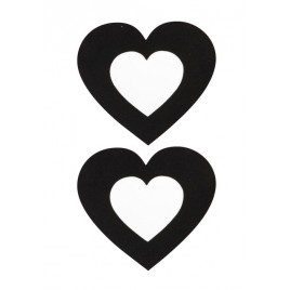 Украшение на соски  Nipple Stickers в форме сердец черное