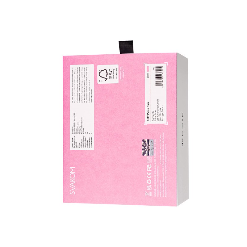 Вакуумный стимулятор клитора Svakom Pulse Pure, силикон, розовый, 12,9 см
