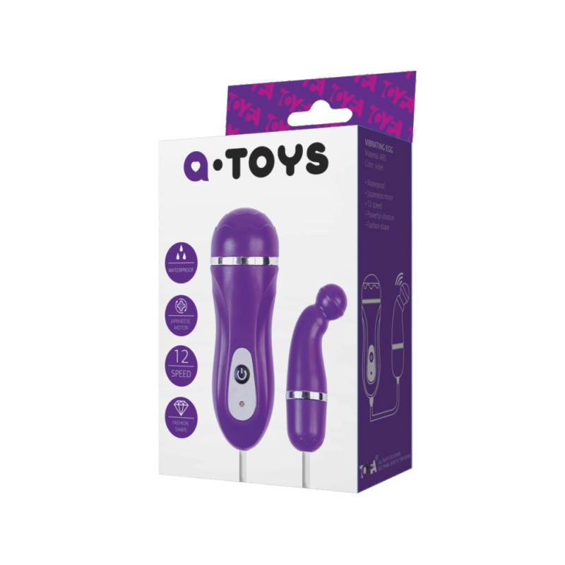 Виброяйцо TOYFA  A-toys Beany, ABS пластик, фиолетовый, 5,5 см