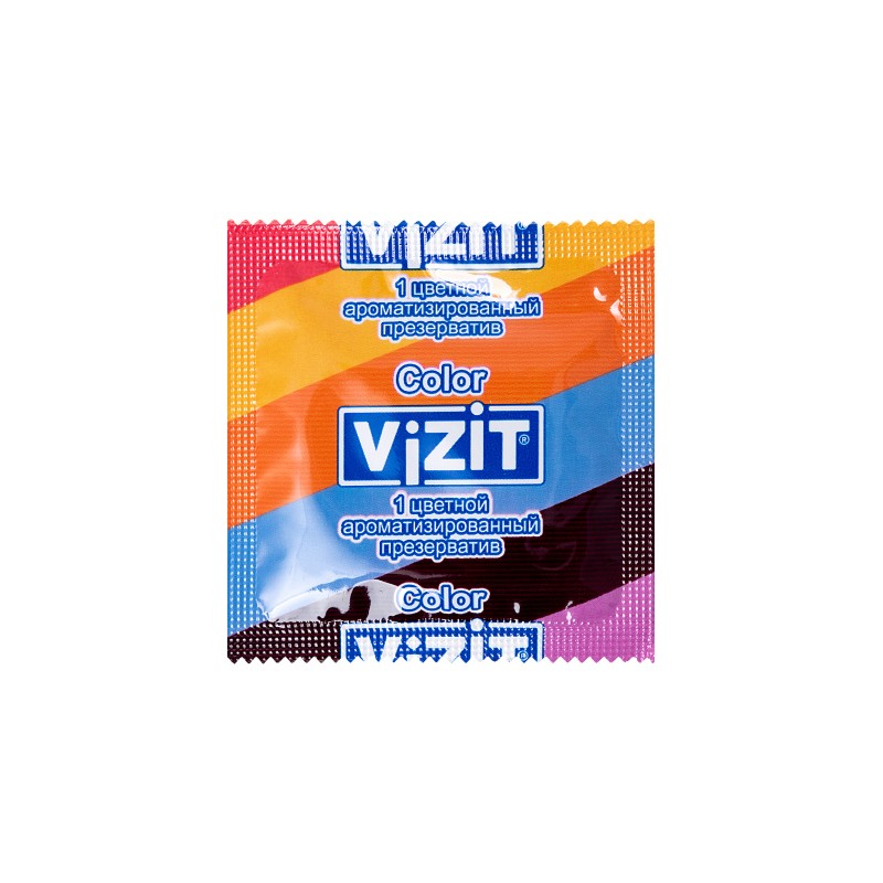 Презервативы Vizit, цветные, аромат, латекс, 18 см, 5,2 см, 3 шт.