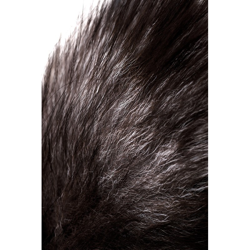Анальная втулка с хвостом чернобурой лисы POPO Pleasure by TOYFA, S, силикон, черная, 45 см, Ø 2,7 с