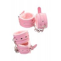 Набор для ролевых игр в стиле БДСМ Eromantica, розовый: маска, наручники, оковы, ошейник, флоггер, к