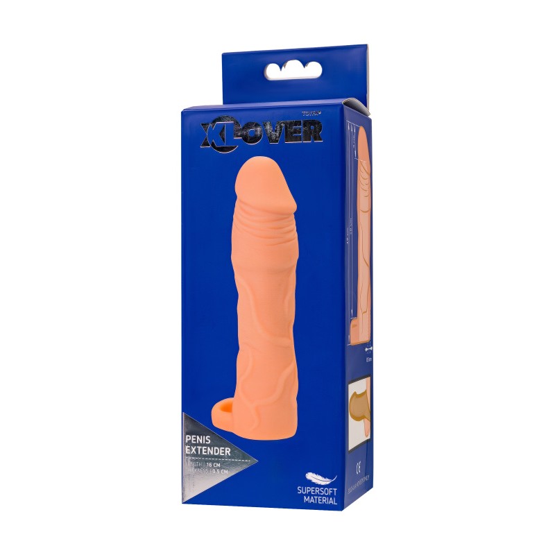 Насадка XLover by TOYFA, для увеличения размера, TPE, телесный, 19 см