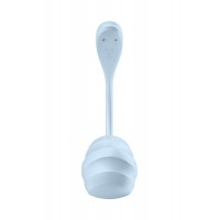 Виброяйцо Satisfyer Smooth Petal Connect App, голубое, 6,5 см