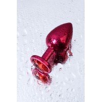 Анальный страз Metal by TOYFA, металл, красный, с кристалом цвета рубин 8,2 см, Ø3,4 см, 85 г.