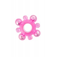 Эрекционное кольцо с бусинками TOYFA, TPE, розовый