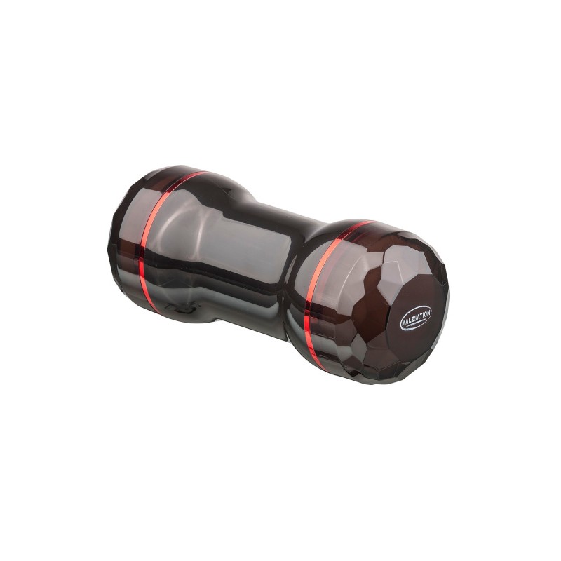 Двусторонний мастурбатор в колбе MALESATION Double Joy, TPE, черный, 25 см