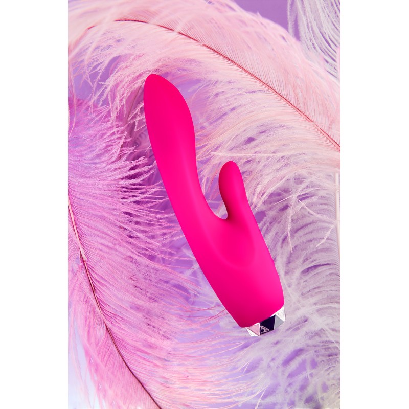 Вибратор с клиторальным стимулятором L'EROINA, силикон, розовый, 18 см