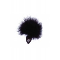 Анальная втулка с чёрным заячьим хвостом Ø 3,2 см