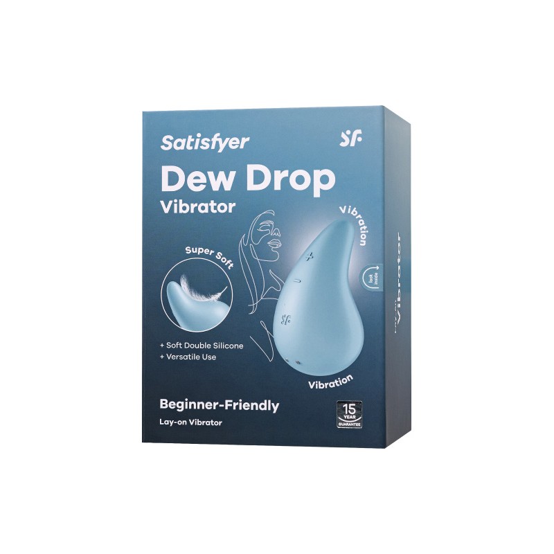 Вибромассажер Satisfyer Dew Drop, силикон, голубой, 8,1 см