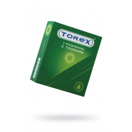 Презервативы Torex, точечные, латекс, 18,5 см, 5,4 см, 3 шт.