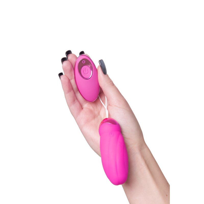 Виброяйцо с пульсирующими шариками JOS Circly, силикон, розовое, 9 см