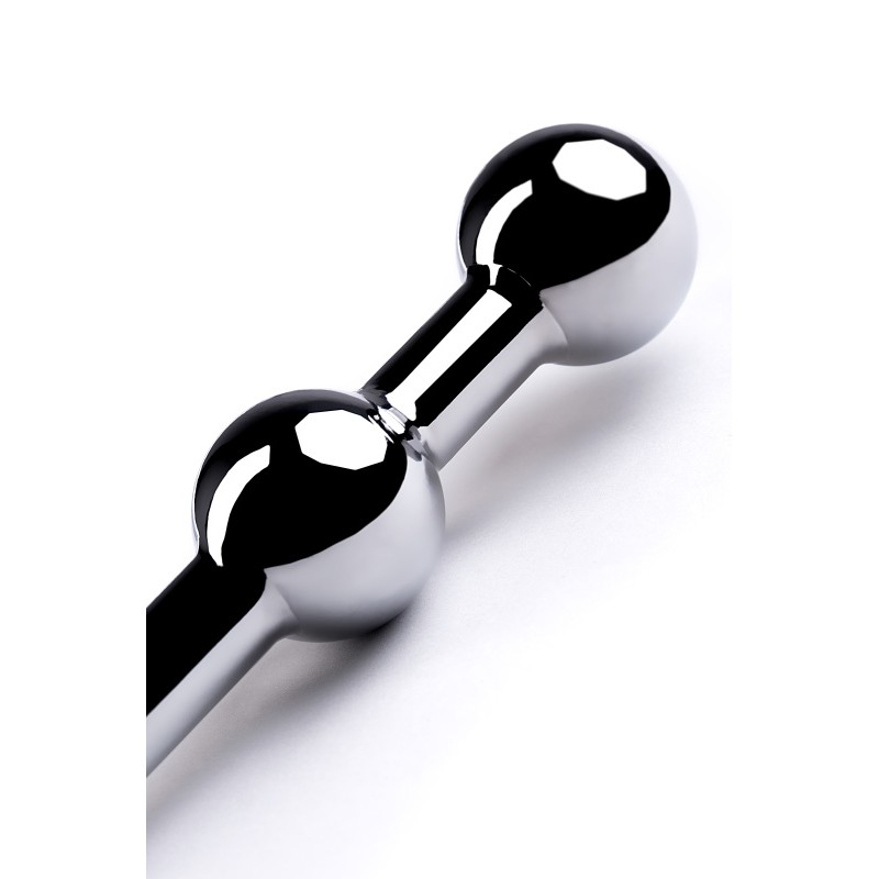 Крюк анальный с двумя шарами, TOYFA Metal, металл, серебряный, 41 см
