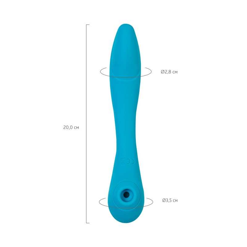 Многофункциональный вибратор L'Eroina Cycla, силикон, голубой, 20 см