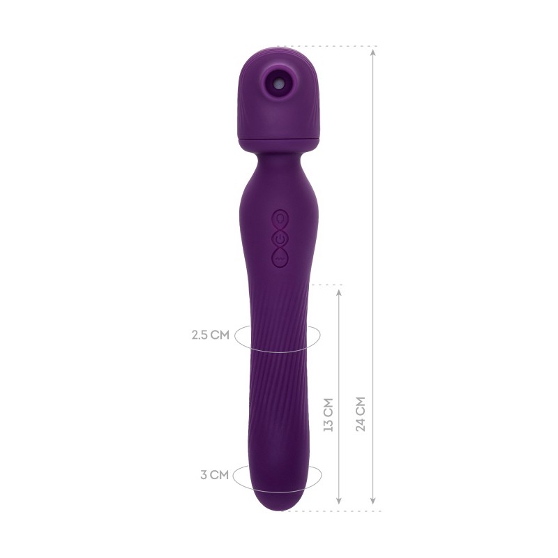 Стимулятор 2 в 1 JOS Kisom, силикон, фиолетовый, 13 см