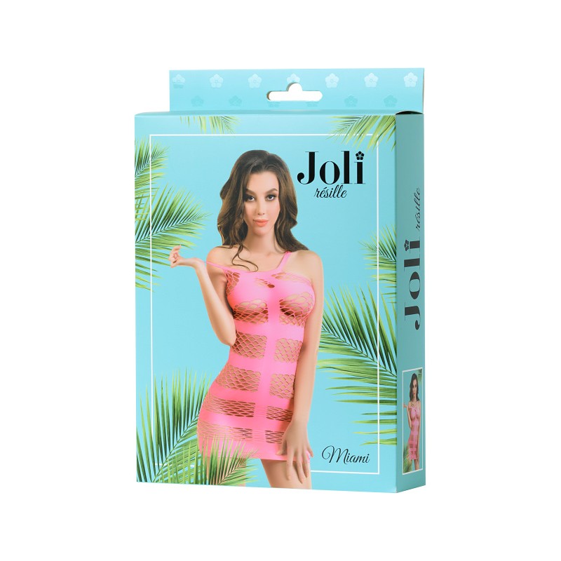 Платье-сетка Joli Miami, розовый, S/M