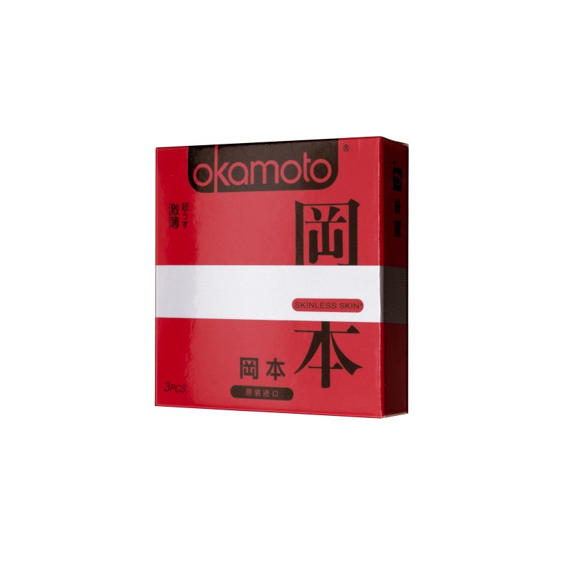 Презервативы «Окамото», skinless skin, super thin, ультратонкие, 18,5 см, 5,3 см, 3 шт.