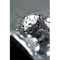 Анальная втулка Metal by TOYFA, металл, серебряная, с чёрным кристаллом, 7 см, Ø 2,7 см, 50 г