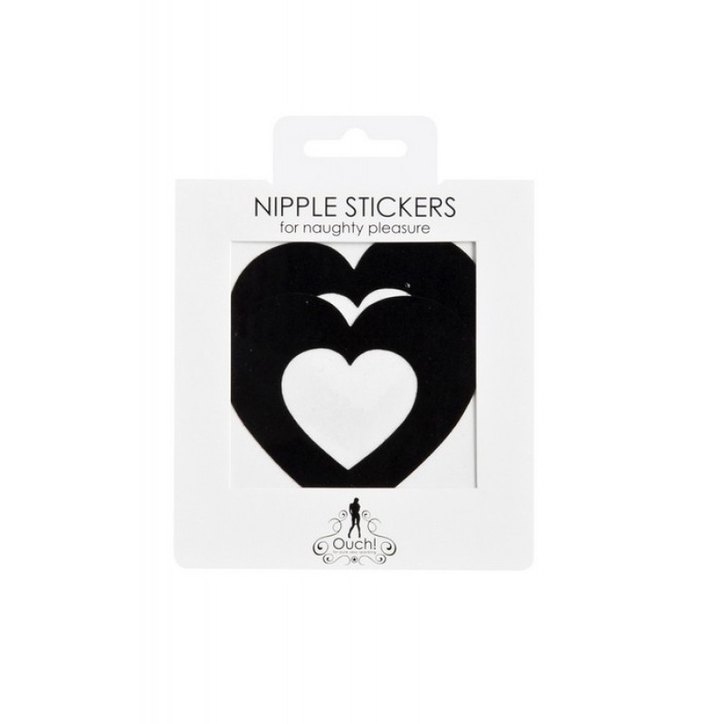 Украшение на соски  Nipple Stickers в форме сердец черное